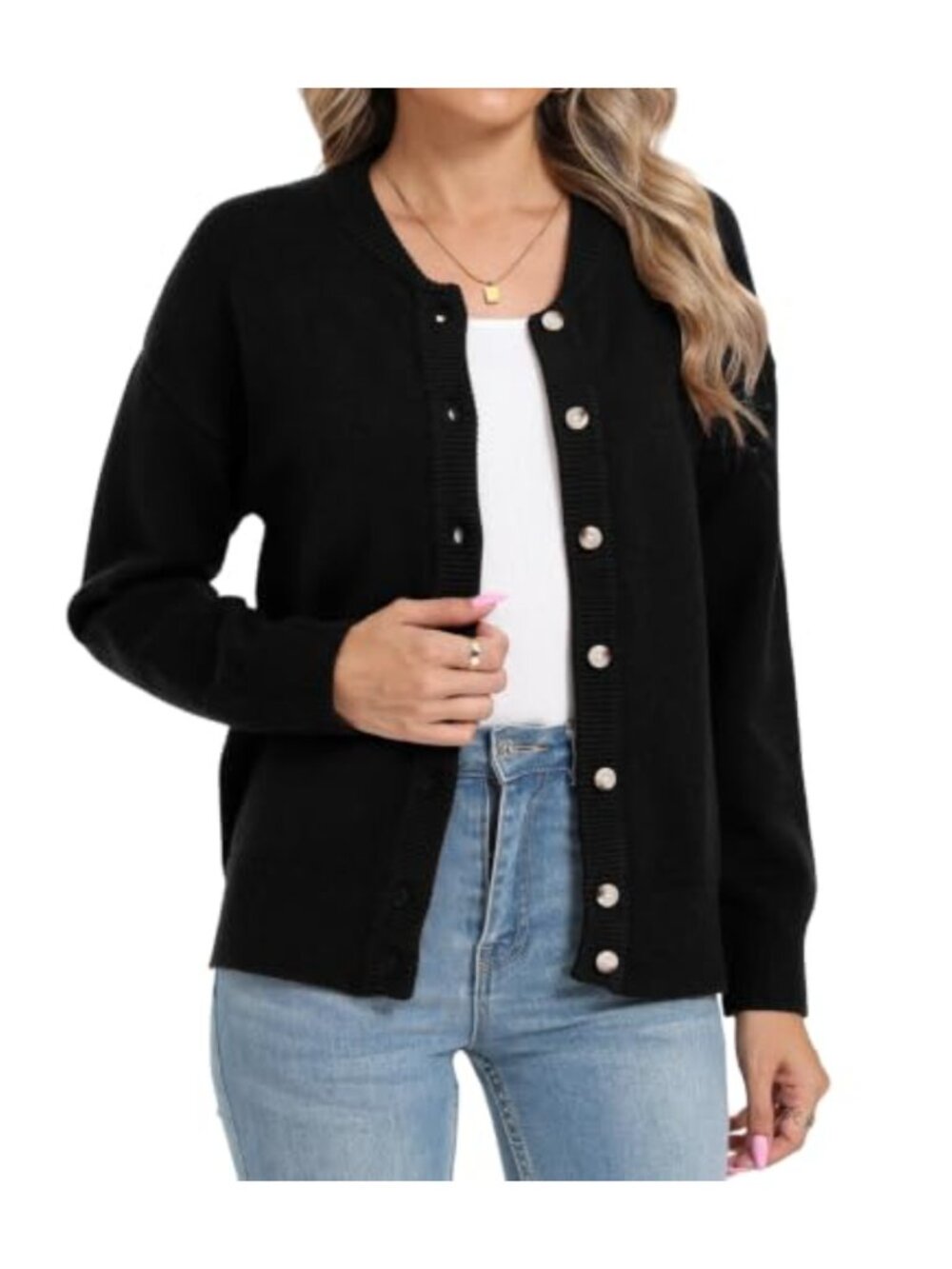Women's Button Up Cardigan Long Sleeve Knit Sweater Casual